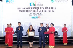 Bảo Việt được vinh danh Top 10 Doanh nghiệp bền vững xuất sắc nhất Việt Nam