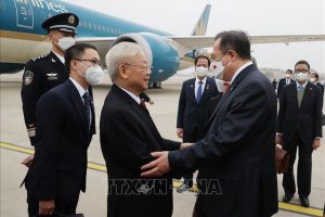 Tổng Bí thư Nguyễn Phú Trọng đến Bắc Kinh bắt đầu chuyến thăm chính thức nước Cộng hòa Nhân dân Trung Hoa